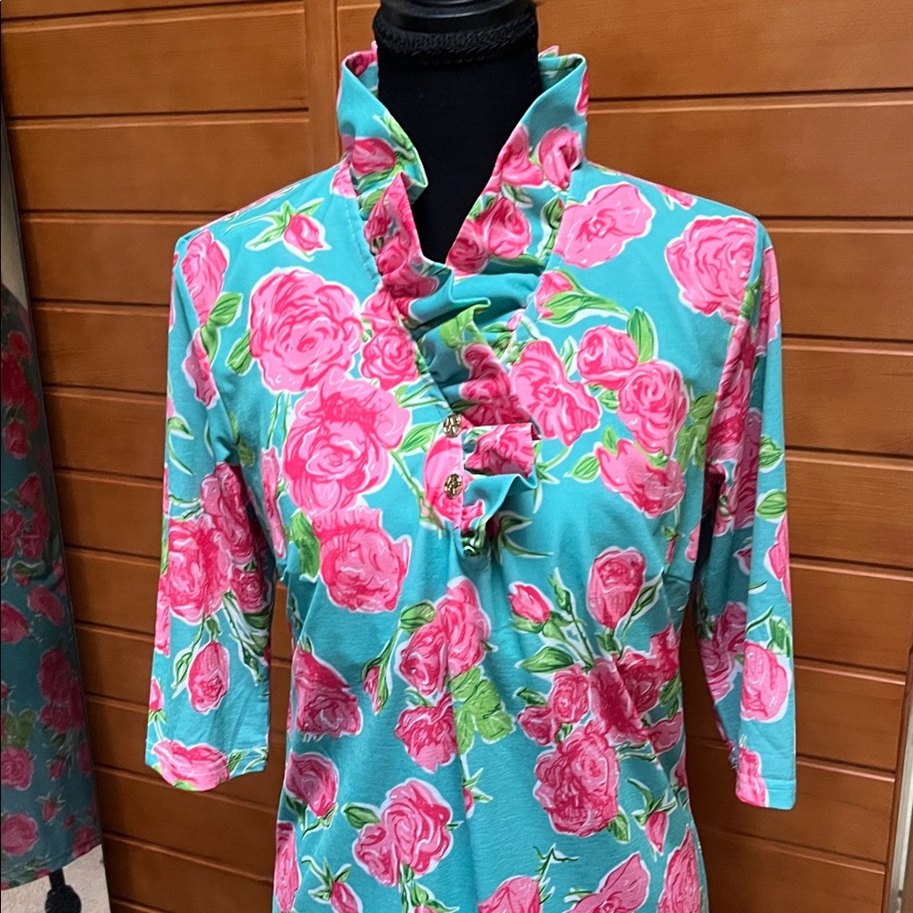 Simply Southern Pink Floral Ruffle Dress